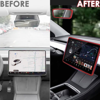 2PCS Screen Rear view Mirror Protector Trim Frame For Tesla Model 3 Y