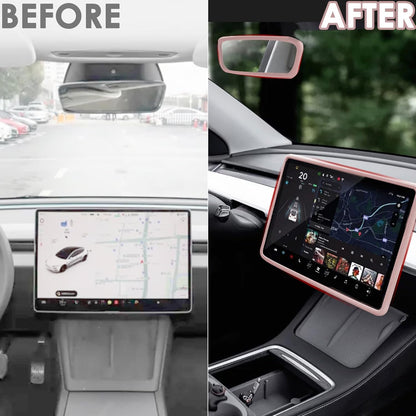 2PCS Screen Rear view Mirror Protector Trim Frame For Tesla Model 3 Y