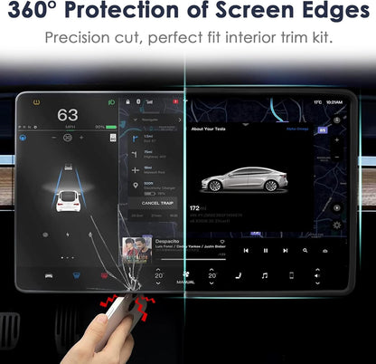 2PCS Screen Rear view Mirror Protector Trim Frame For Tesla Model 3 Y