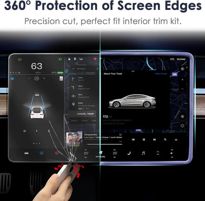 2PCS Screen Rear view Mirror Protector Trim Frame For Tesla Model 3 Y