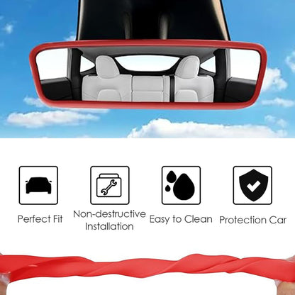 2PCS Screen Rear view Mirror Protector Trim Frame For Tesla Model 3 Y