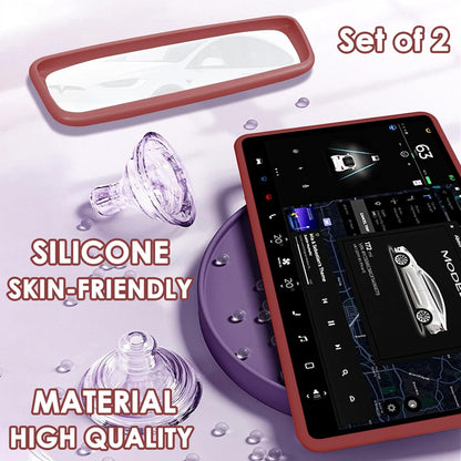 2PCS Screen Rear view Mirror Protector Trim Frame For Tesla Model 3 Y