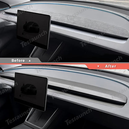 [Real Carbon Fiber] Dashboard Vent Trim for Tesla Model Y Juniper 2025+
