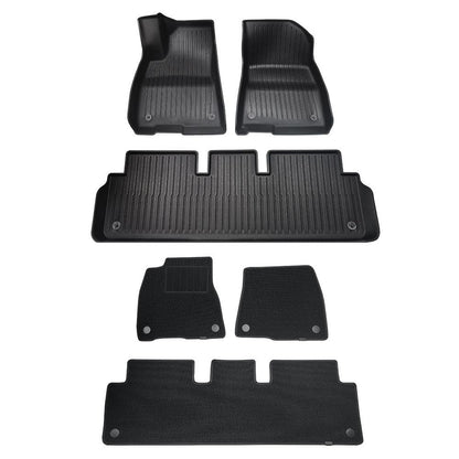 Model 3 Floor Mats All Weather Double Layer Flocking TPE (2021-2023) for Tesla
