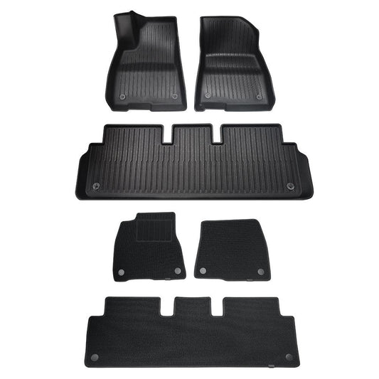 Model 3 Floor Mats All Weather Double Layer Flocking TPE (2021-2023) for Tesla