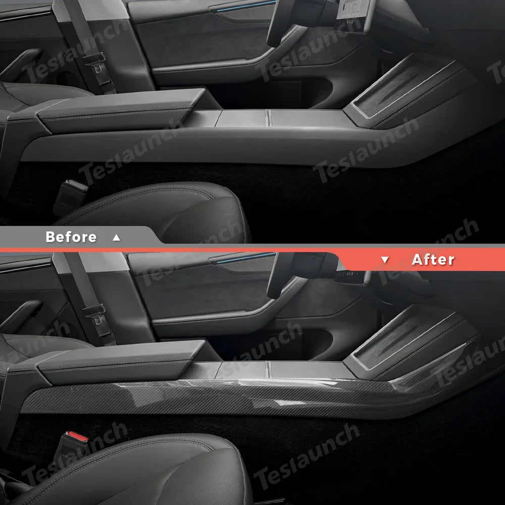 [Real Carbon Fiber] Center Console Side Interior Trim Panel for Tesla Model Y Juniper 2025+