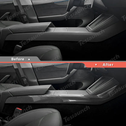 [Real Carbon Fiber] Center Console Side Interior Trim Panel for Tesla Model Y Juniper 2025+