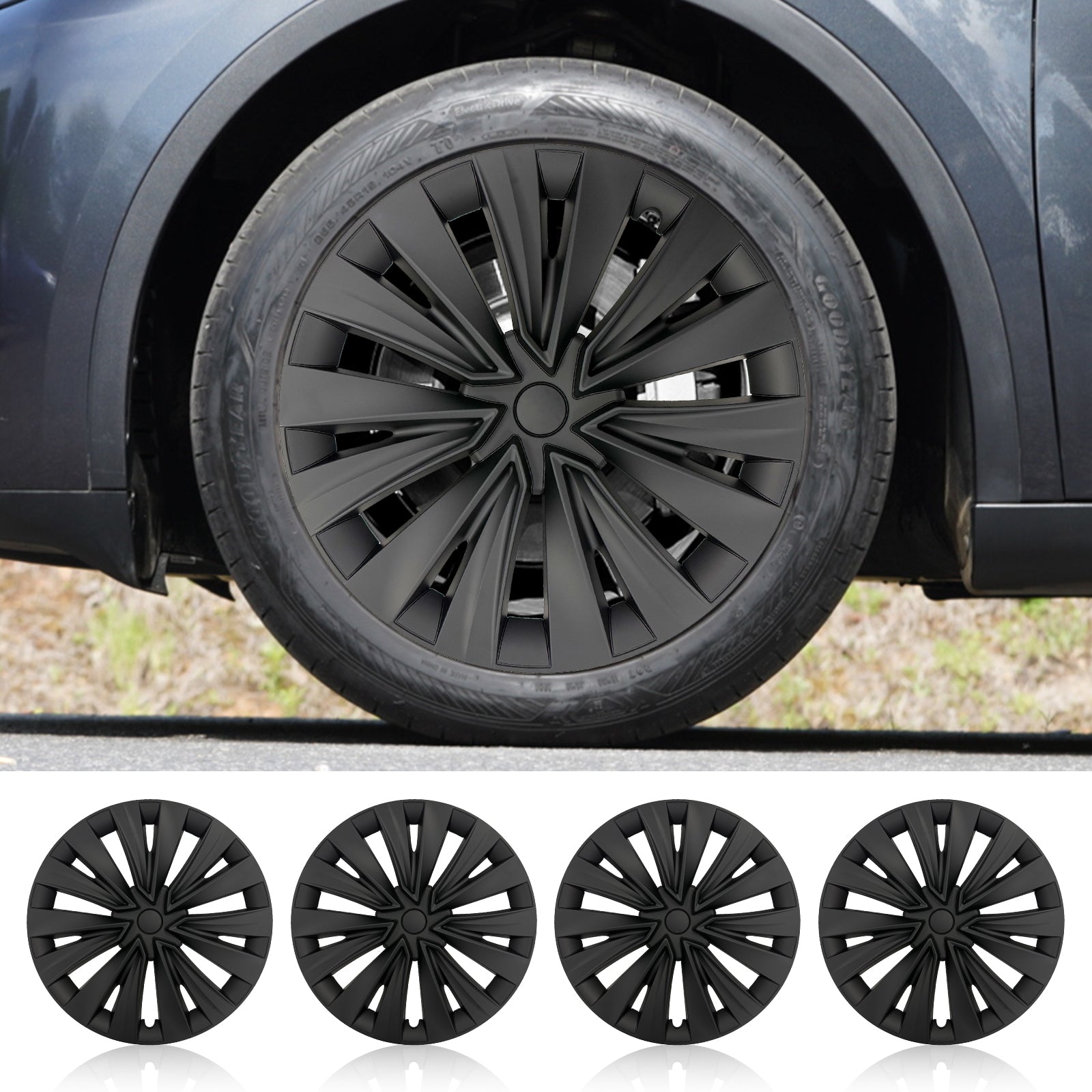 19 Inch Wheel Cover Design for Tesla Model Y (2020-2024) Hubcaps 4x Model Y Wheel Cover