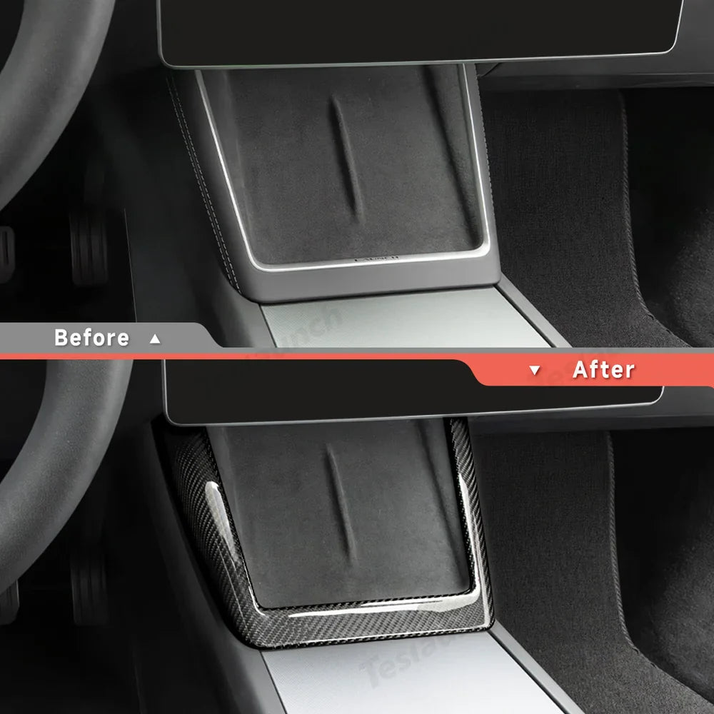 [Real Carbon Fiber] Wireless Charging Area Trim for Tesla Model Y Juniper 2025+