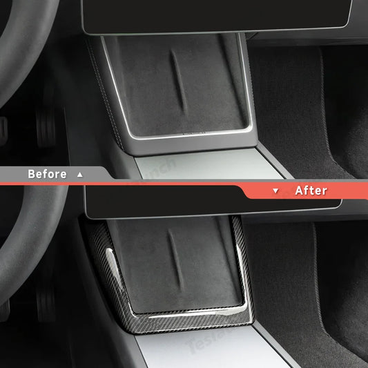 [Real Carbon Fiber] Wireless Charging Area Trim for Tesla Model Y Juniper 2025+