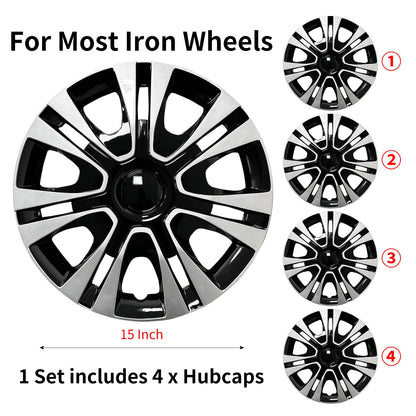 15" Steel Wheel Hubcap Cover for Iron Rims – Set of 4