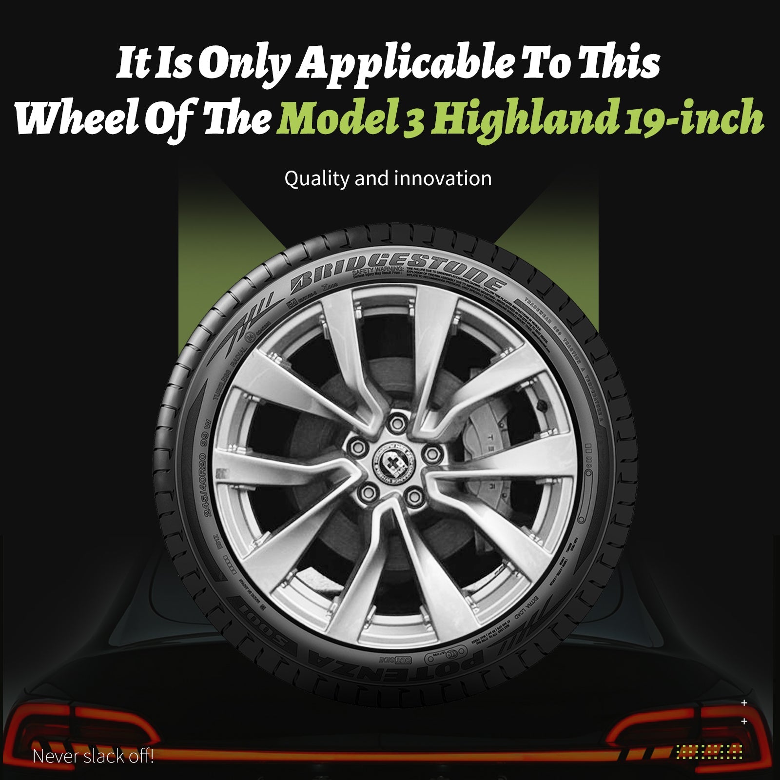 19 Inch Model 3 Highland Hubcap Design for Tesla Highland Model 3 2023-2025 Black 4pcs Wheel Covers