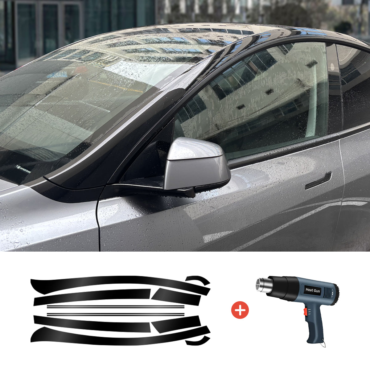 TPU Roof Pillar Delete Wrap for Tesla Model Y Juniper 2025+ TPU Wrap & Heat Gun Kit