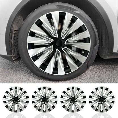 19" Silver Turbine Wheel Cover Hubcaps for Tesla Model Y 2020-2024