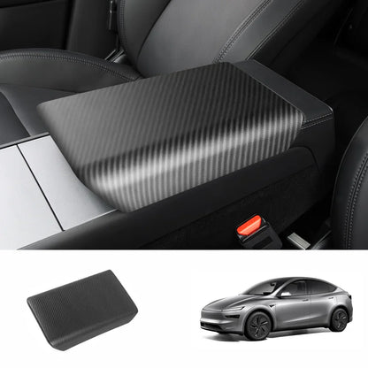 ABS Center Console Armrest Cover for Tesla Model Y Juniper 2025+ Matte Carbon Fiber