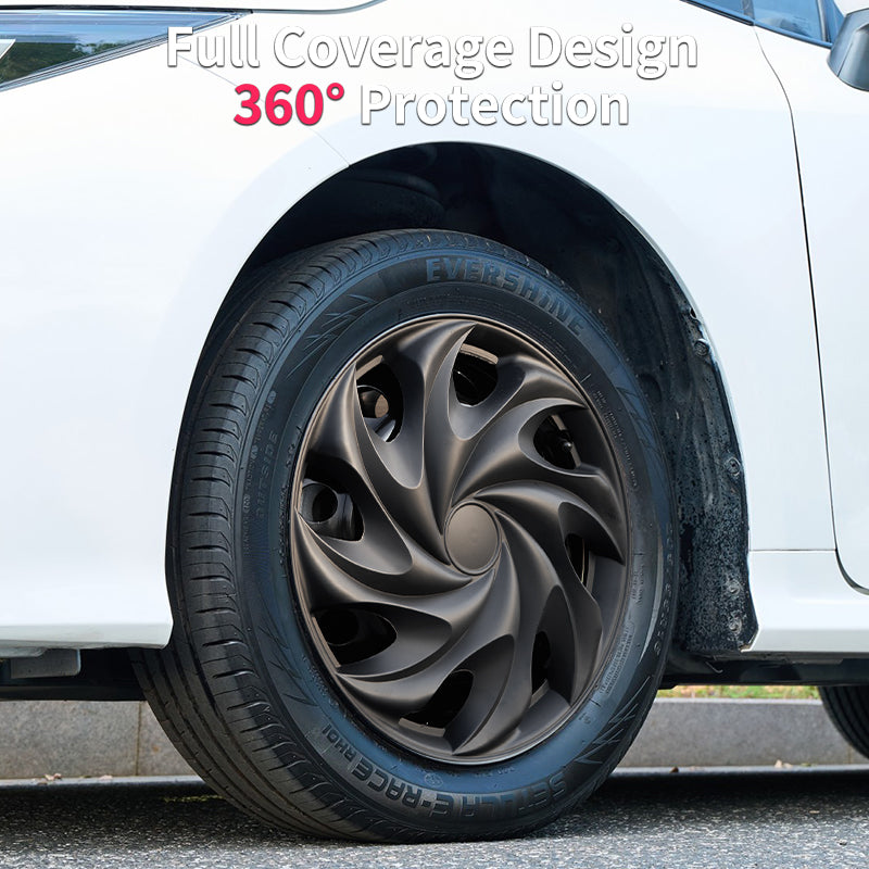 15" Tornado Style Wheel Covers Hubcaps for Universal Fit R15 Tire Steel Wheels 4 PCS
