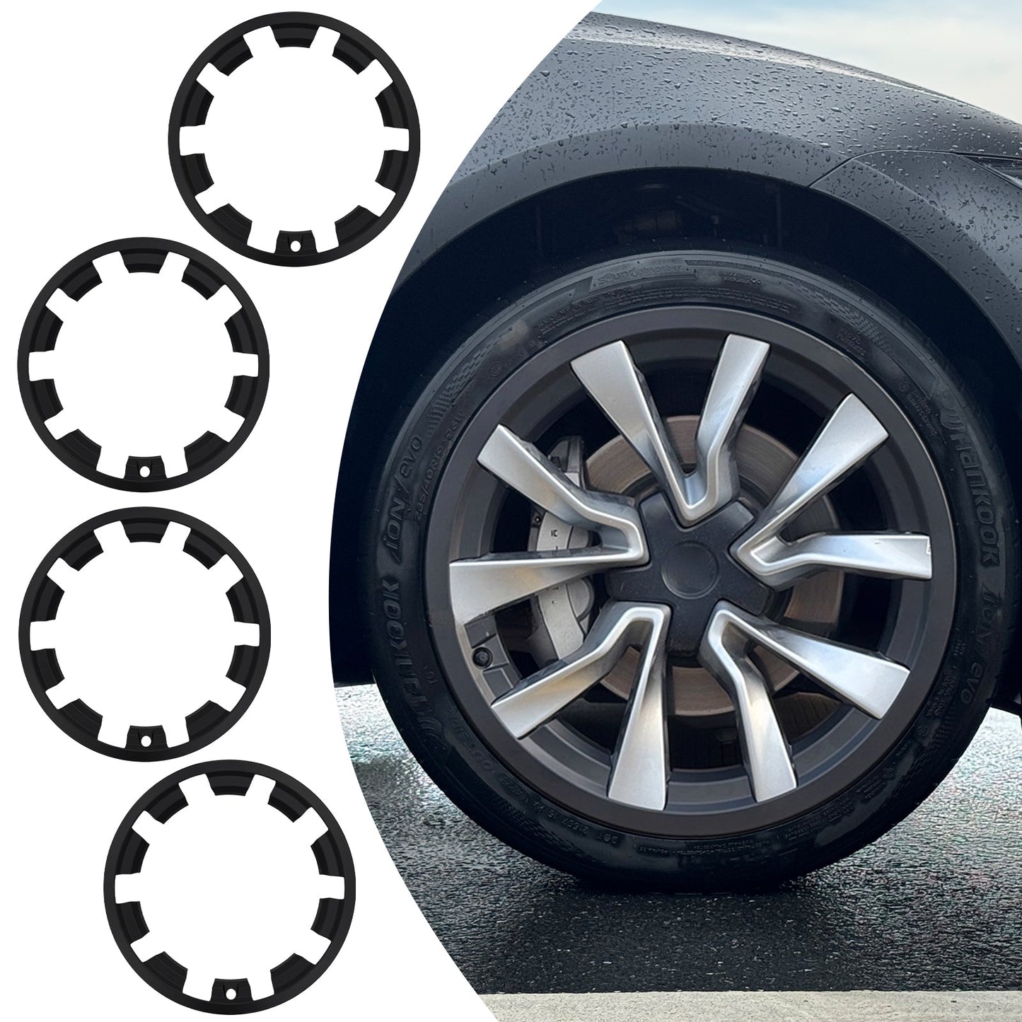 19 inch Wheel Rim Protector Ring For Tesla Model 3 Highland 2023-2025 Black