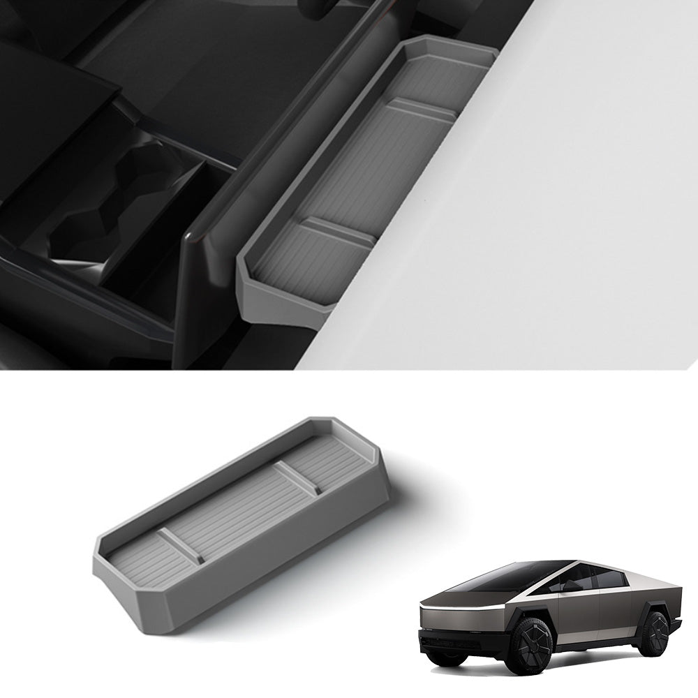 Silicone Center Console Behind Screen Storage Tray for Cybertruck Grey