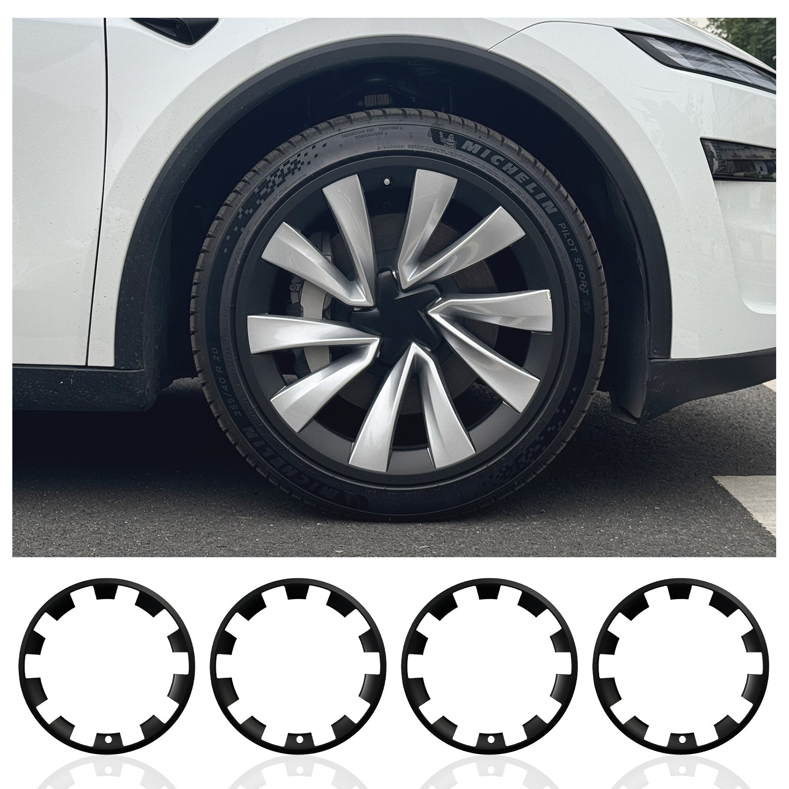 20"Durable ABS Hub Rim Protector Ring For Tesla Model Y Juniper