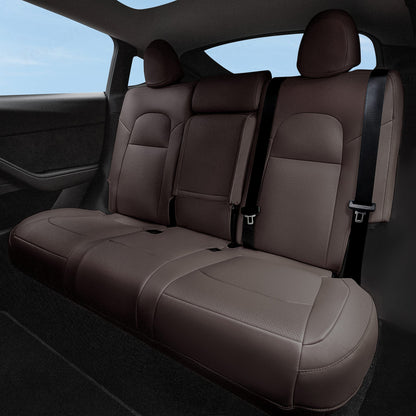 All-Inclusive 2018-2023 Model 3 Seat Cover for Tesla Standard Leather Brown Rear Seats Only