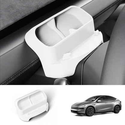 Multi-Function Steering Wheel Phone Mount & Glasses Holder for Tesla Model Y Juniper 2025+ White