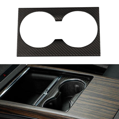 [Real Carbon Fiber] Console Cup Holder Cover for Tesla Model S/X 2022+ Matte Carbon Fiber