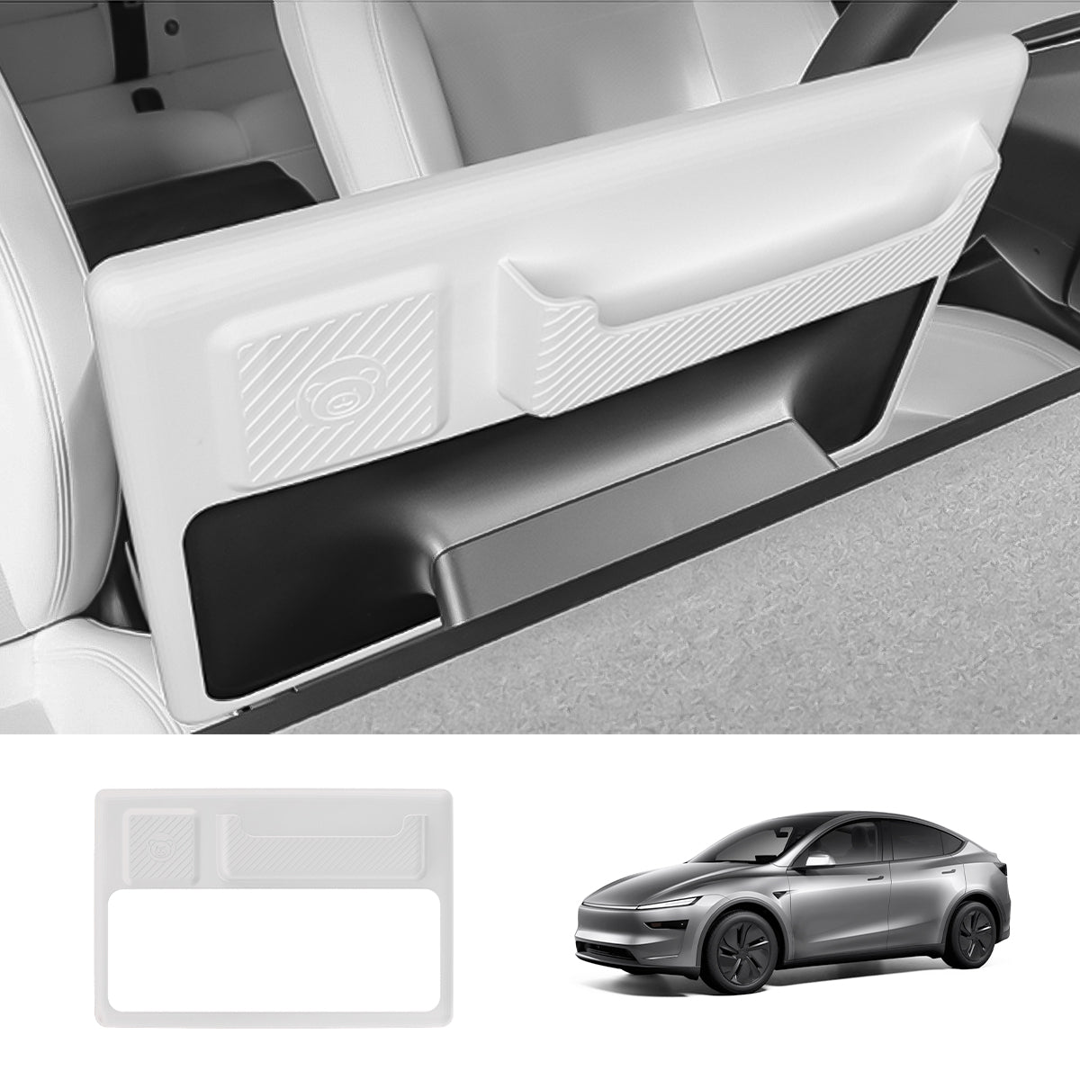 Multi-Functional Screen Protector Frame for Tesla Model Y Juniper 2025+ White