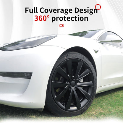 18 Inch Blade Style Hub Cap Black Wheel Covers for Tesla Model 3 2017-2023