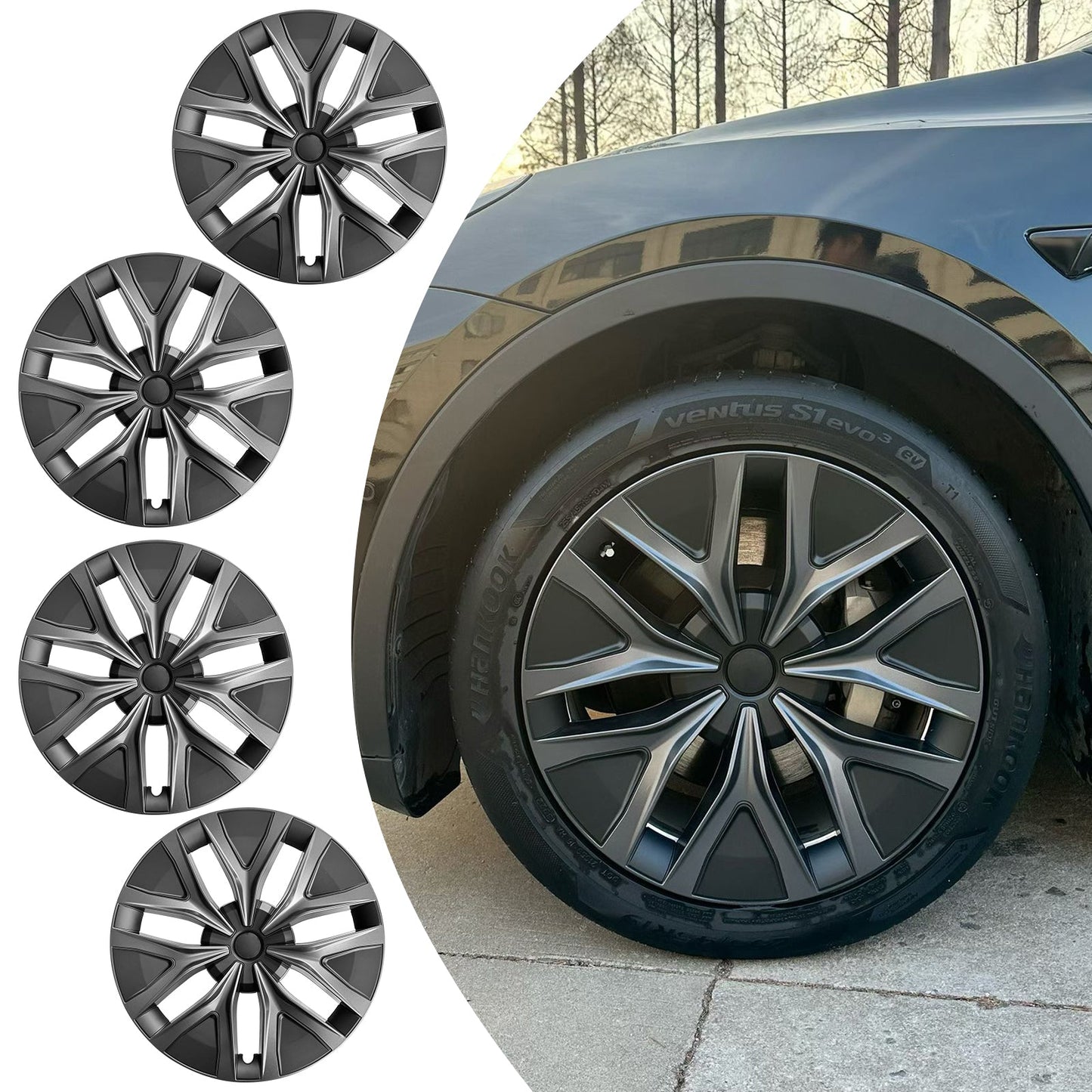 Tesla Model Y 19" Arachnid Wheel Cover Hubcaps – 2020-2024 Directional