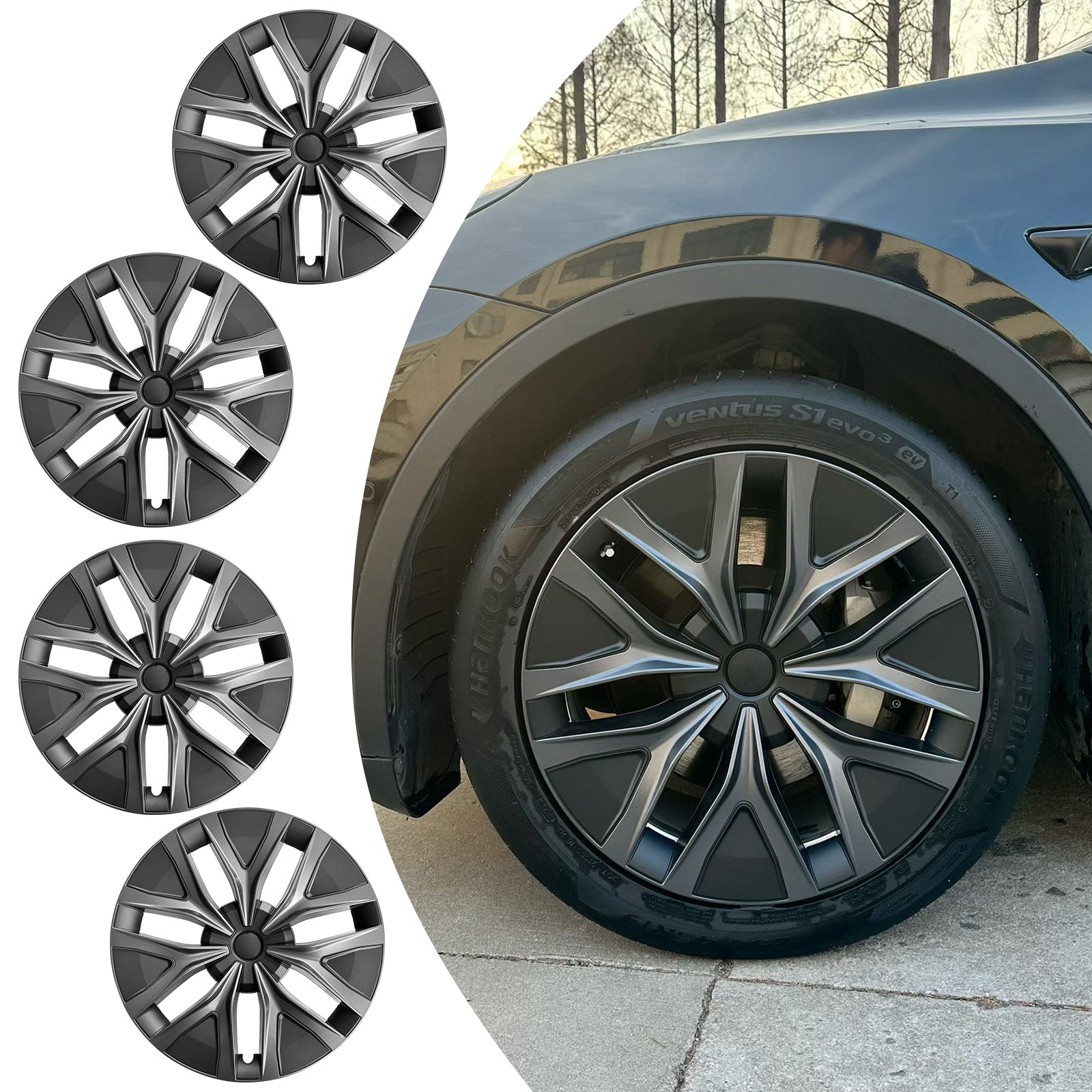 Tesla Model Y 19" Arachnid Wheel Cover Hubcaps – 2020-2024 Directional