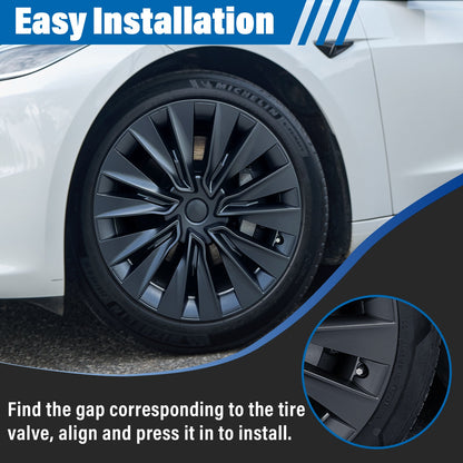 19" Turbine Style Wheel Hub Cover For Tesla Model Y 2020-2024