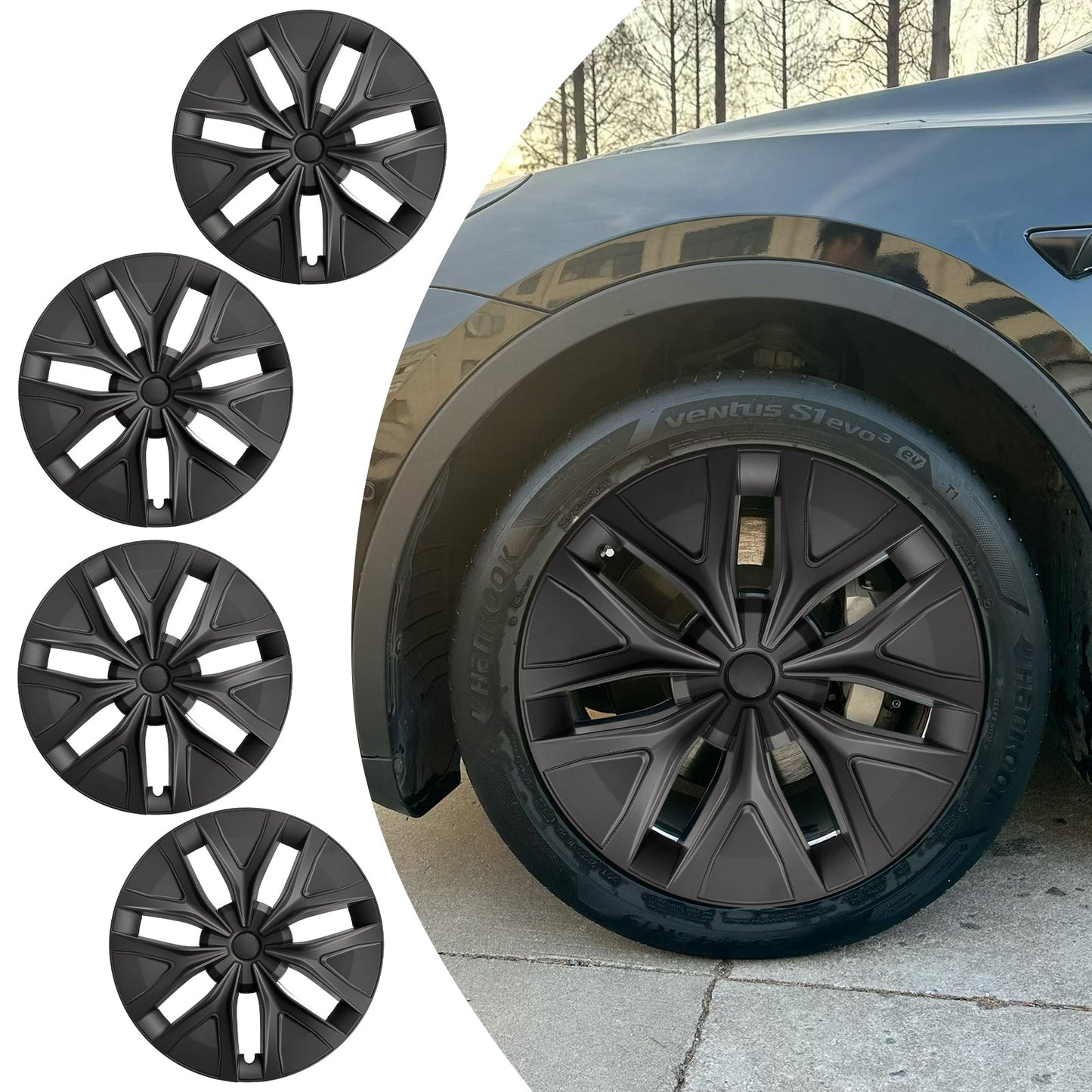 19 Inch Arachnid Wheel Cover Hub Caps For Tesla Model Y 2020-2024