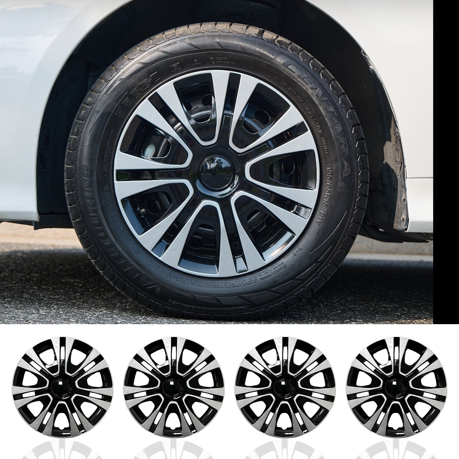 15" Steel Wheel Hubcap Cover for Iron Rims – Set of 4
