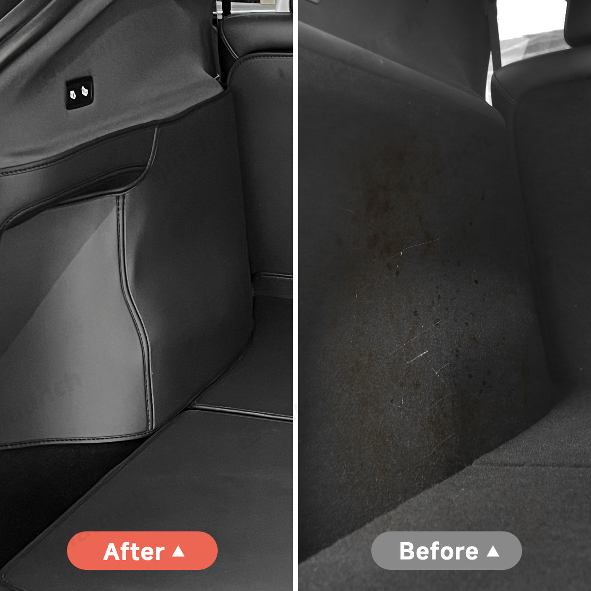 Napa Leather Rear Trunk Side Shields – Long-Lasting Protection 2-Piece Set for Tesla Model Y Juniper 2025+