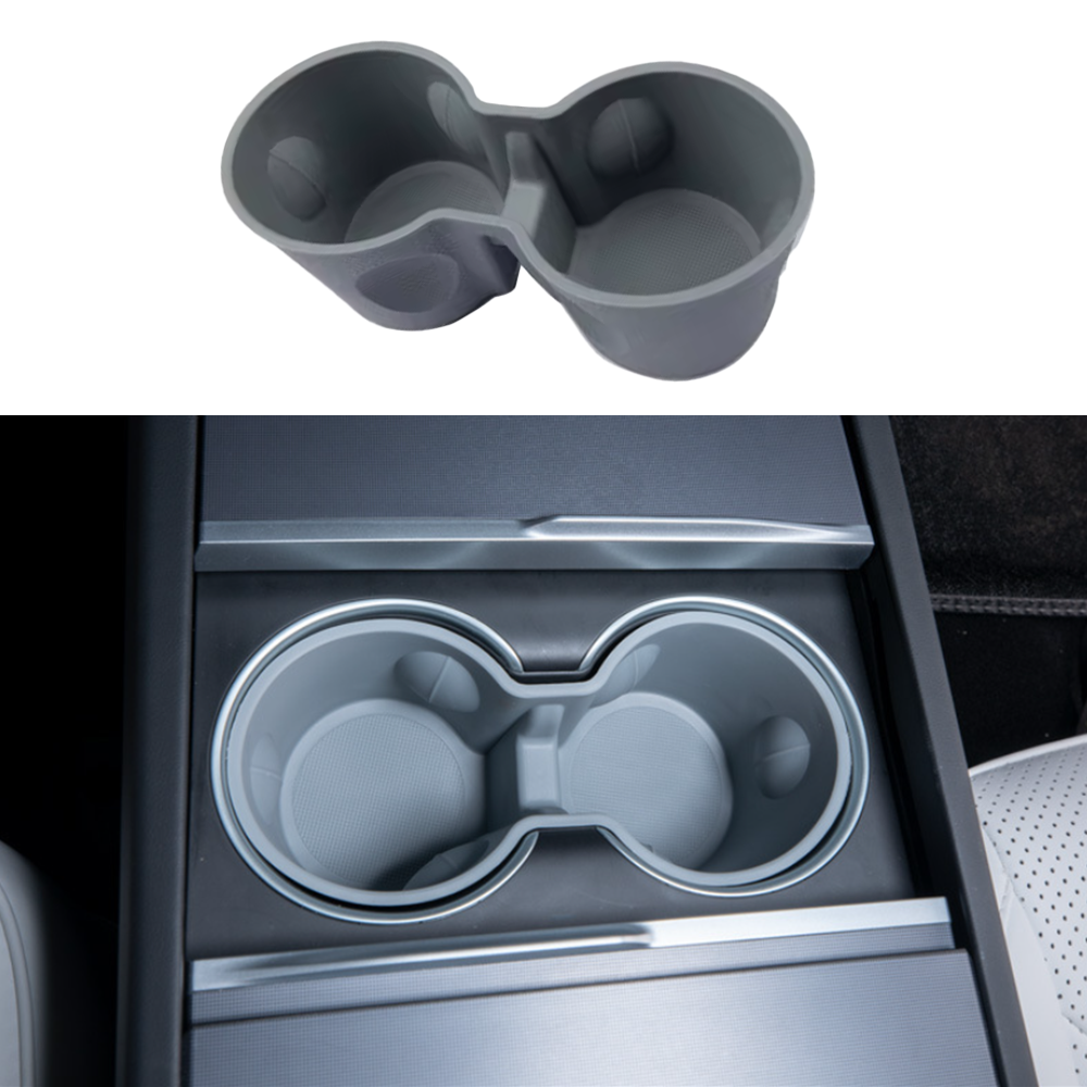 Cup Holder Insert for Tesla Model 3 Highland 2024+ TPE Grey
