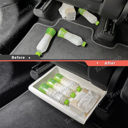 Under Seat Storage Box Sleek Organizer for Tesla Model Y Juniper 2025+