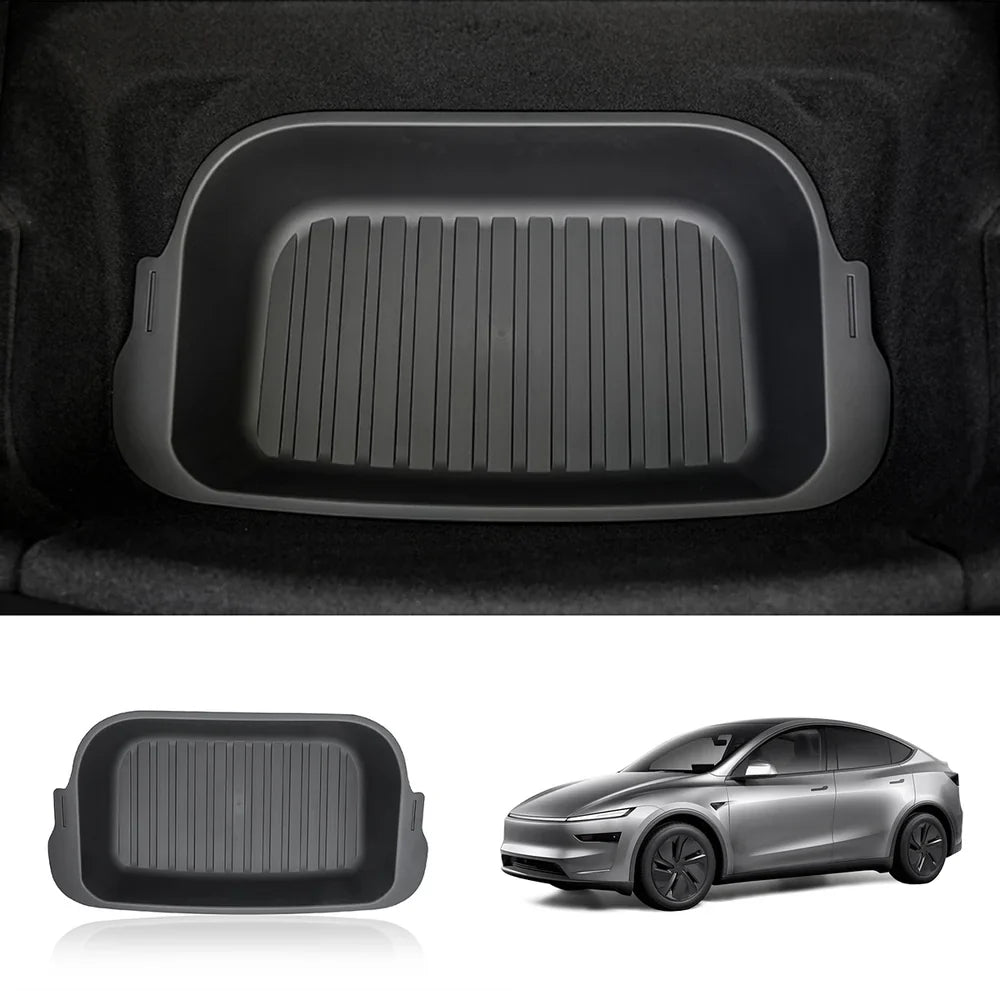Front & Rear Trunk Organizer Bins for Tesla Model Y Juniper 2025+ Rear Lower Trunk Organizer Bin