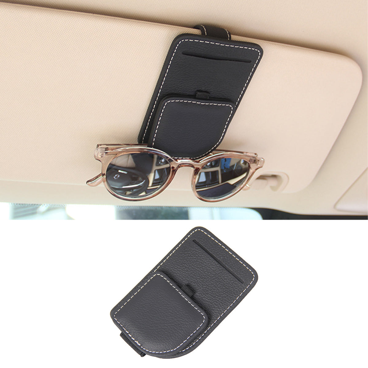 Magnetic Multi-Functional Glasses & Card Clip for Tesla Model 3/Y/S/X/CT Black
