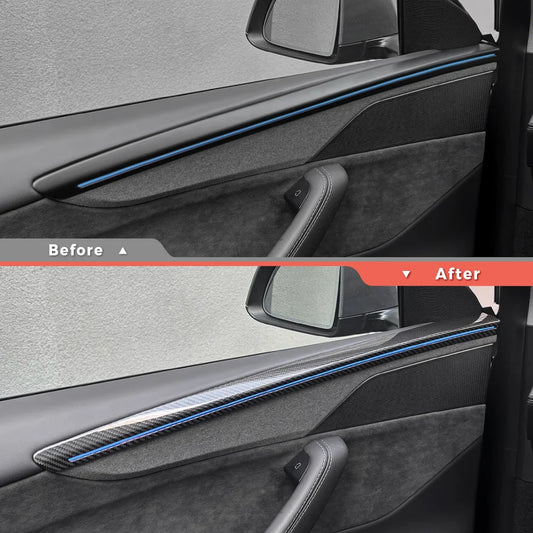 [Real Carbon Fiber] Door Trim Cover for Tesla Model Y Juniper 2025+ (4 Pcs)