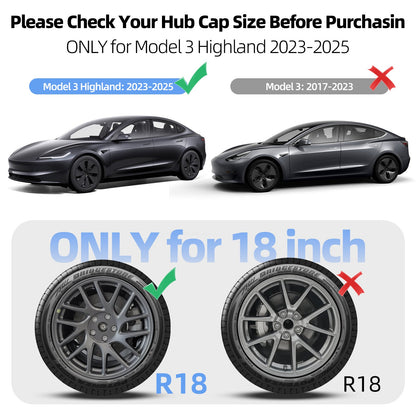 18 Inch Turbine Black Wheel Cover Hubcap for Tesla Model 3 Highland
