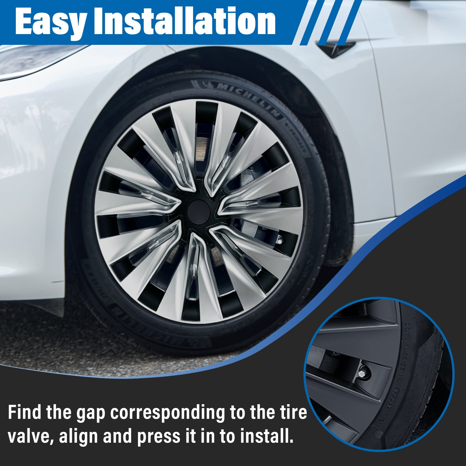 19" Turbine Style Wheel Hub Cover For Tesla Model Y 2020-2024
