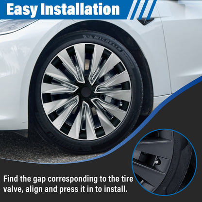 19" Turbine Style Wheel Hub Cover For Tesla Model Y 2020-2024
