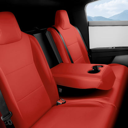 All-Inclusive Seat Cover for Tesla Cybertruck 2024+ Nappa Leather Red Rear Seats Only