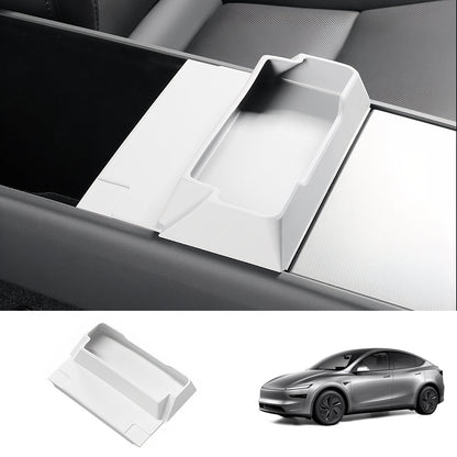 Multi-Functional Silicone Center Console Glasses Tray for Tesla Model Y Juniper 2025+ White