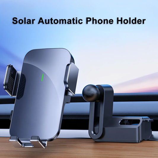 Model 3/Y Solar Automatic Dashboard Mobile Phone Holder for Tesla Grey (Phone Holder + Base)