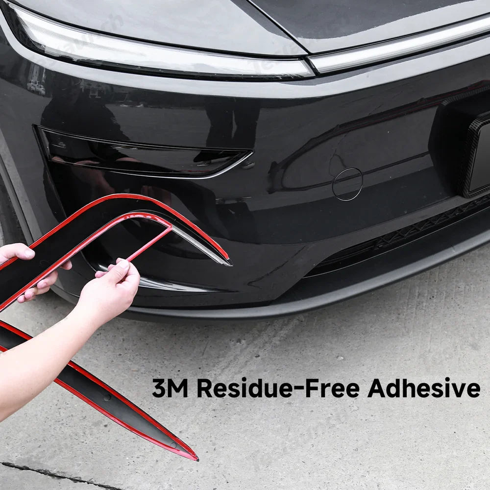 3-Piece Front Lip Spoiler & Fog Light Trim for Tesla Model Y Juniper 2025+