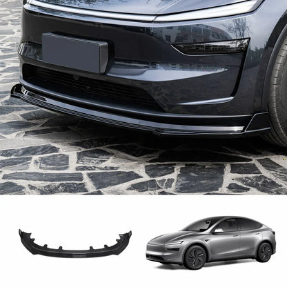 ABS 3-Piece No-Drill front bumper lip spoiler for Tesla Model Y Juniper 2025+