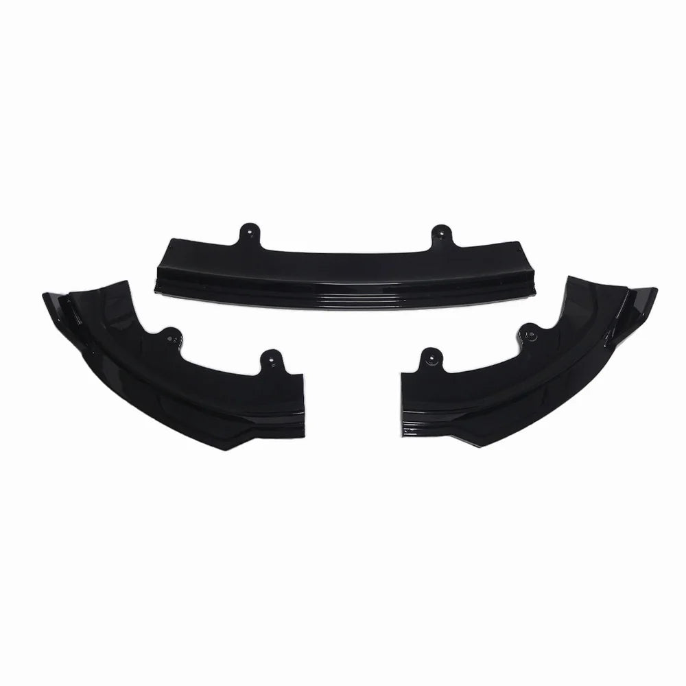 ABS 3-Piece No-Drill front bumper lip spoiler for Tesla Model Y Juniper 2025+ Glossy Black