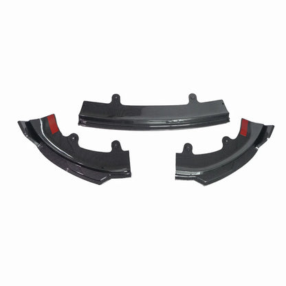 ABS 3-Piece No-Drill front bumper lip spoiler for Tesla Model Y Juniper 2025+ Glossy Carbon Style