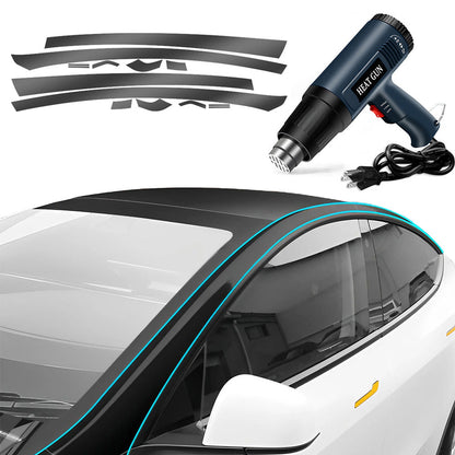 Pillar Delete for Tesla Model 3/Y- Glossy Black 2017-2023 Model 3 Vinyl Wrap & Heat Gun Kit US Plug